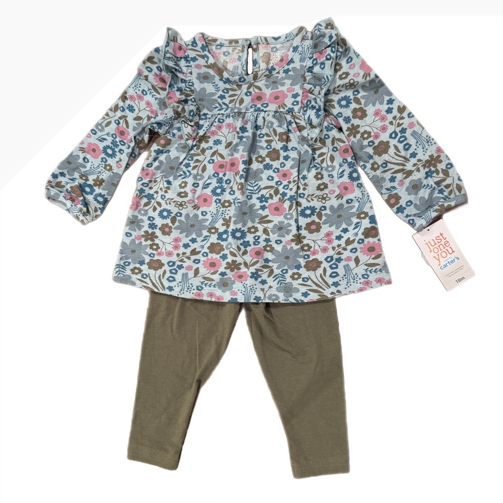 Just One You by Carters Baby Girls 18M Floral Tunic and Leggings 2pc Set NWT